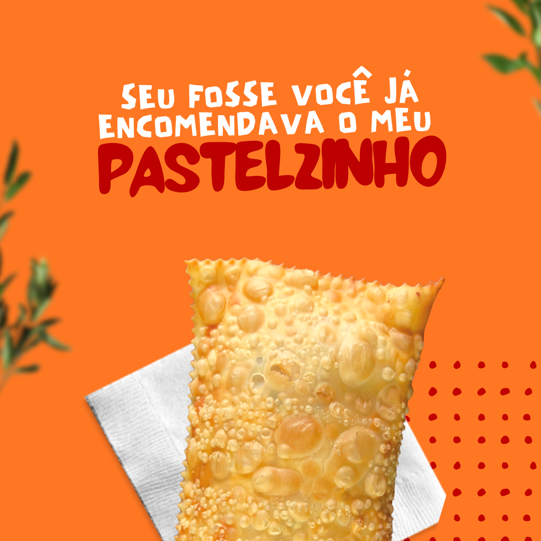 Post do Instagram Fofo Vermelho e Laranja Pedido Delivery de Pastel